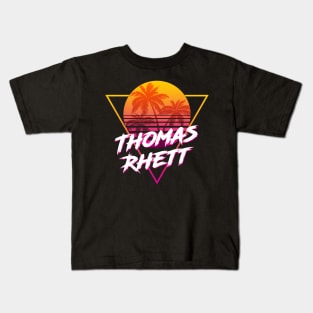 Thomas Rhett - Proud Name Retro 80s Sunset Aesthetic Design Kids T-Shirt